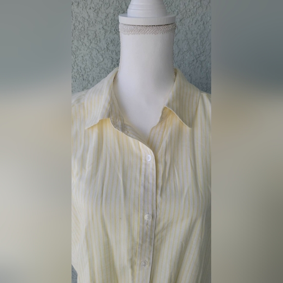 Fortune + Ivy Women's Light Yellow Button-Down Shirt - Picture 4 of 10